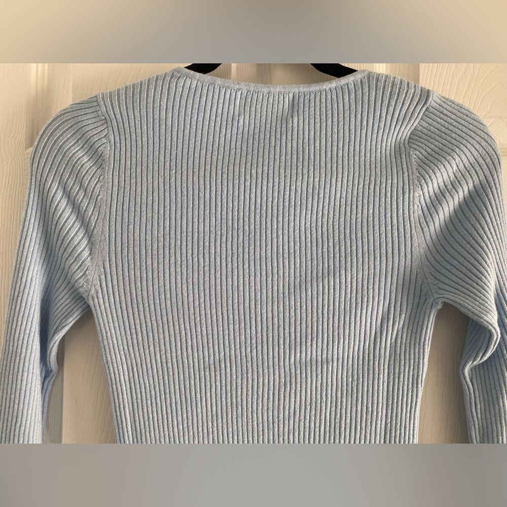 NWOT Old Navy Square Neck Ribbed Baby Blue Sweater size small - Picture 4 of 11